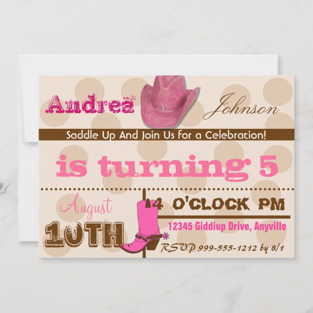 Inbjudningskort för sadelmakrill upp Födelsedagsfe (Framsida)