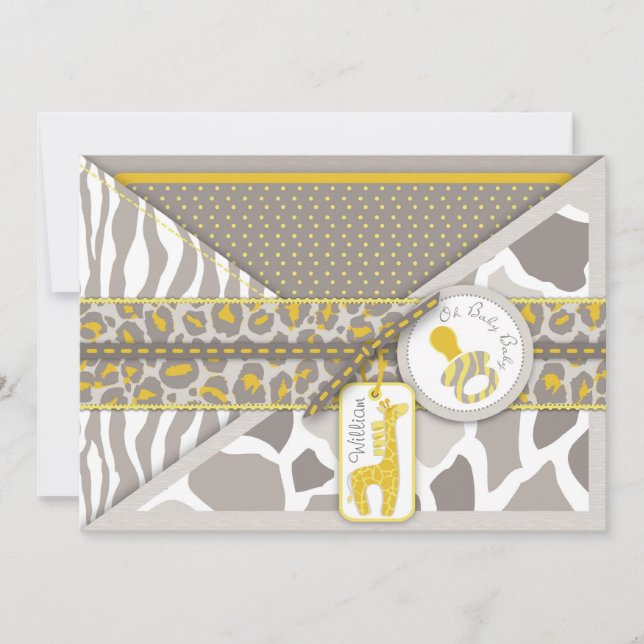 Inbjudningskort för Safari Baby (Framsida)