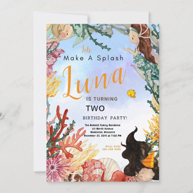 Inbjudningskort för sjö- och födelsedagsdag (Framsida)