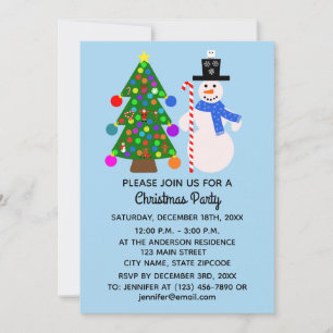 Inbjudningskort för Snögubbe & Julgran #3-2