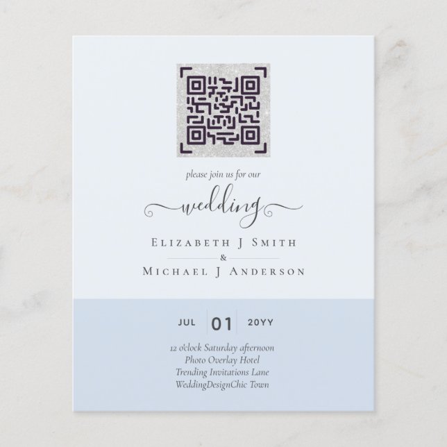 Inbjudningskort för Spara för modern QR-skanningsk Flygblad (Framsidan)