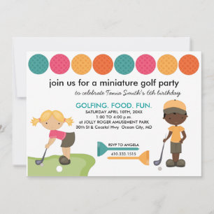 Inbjudningskort för Speciell begäran om Mini Golf