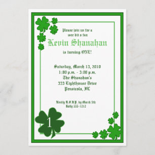 Inbjudningskort för St. Patrick's Day Shamrock föd