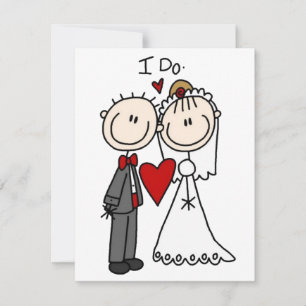 Inbjudningskort för stick figur Bride & Groom-bröl