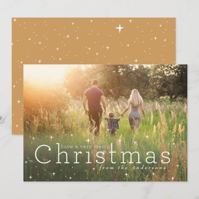 Inbjudningskort för stjärnnattning 13 cm x 18 cm (Fram/baksida)