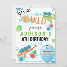 Inbjudningskort för toppen Soaker Birthday