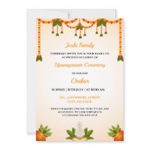 Inbjudningskort för Upanayanam Ceremony, Thread In