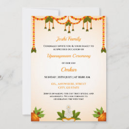 Inbjudningskort för Upanayanam Ceremony, Thread In