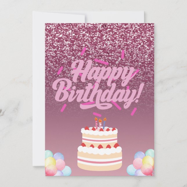 Inbjudningskort för vattenfärgsfödelsedag (Framsida)