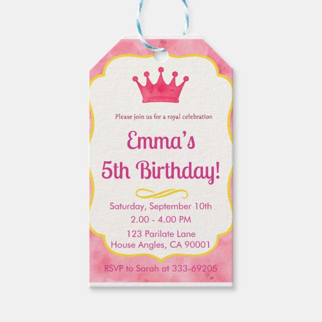 Inbjudningskort för Zazzlemade Royal Barns födelse Presentetikett (Framsidan)