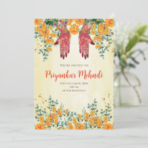 Inbjudningskort från Henna-partyn och Mehndi party