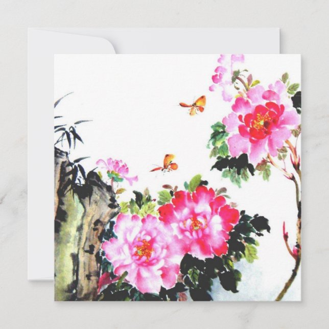 Inbjudningskort i Anpassningsbarna Peonies & Butte (Framsida)