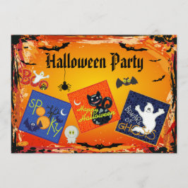 Inbjudningskort i Halloween fest