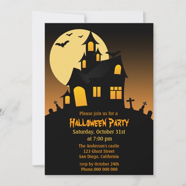 Inbjudningskort i Halloween fest (Framsida)