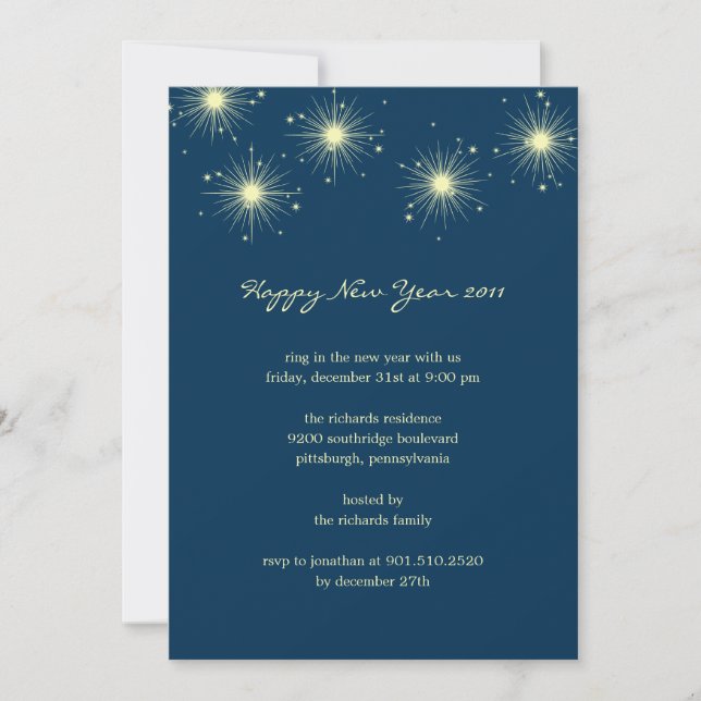 Inbjudningskort i Party  av mousserande Fireworks  (Framsida)