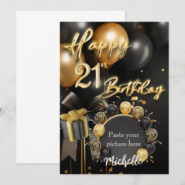 Inbjudningskort Mall för 21-årsfirande (Fram/baksida)