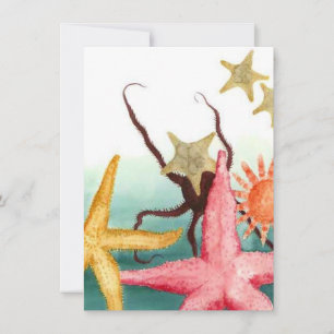 Inbjudningskort om tomma meddelanden om stjärnfisk