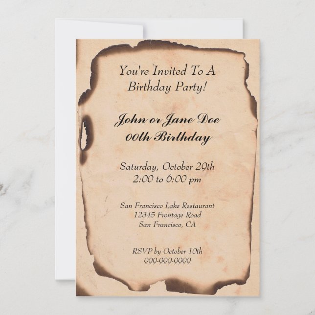 Inbjudningskort på födelsedagen (Framsida)