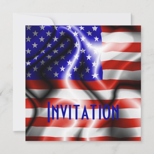 Inbjudningskort Stars och stripes USA flagga (Framsida)