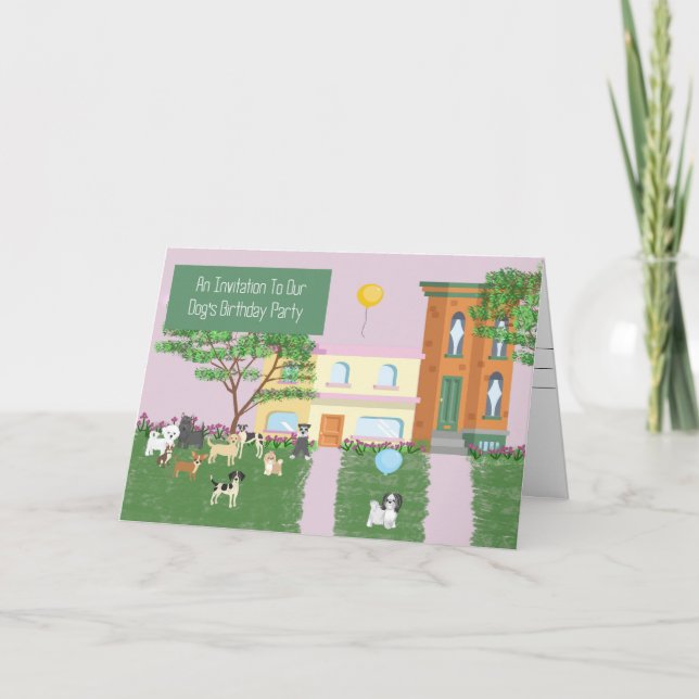Inbjudningskort till din hunds födelsedagsfest (Framsida)