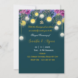 Inbjudningskort till indisk bröllops Sangeet-natt