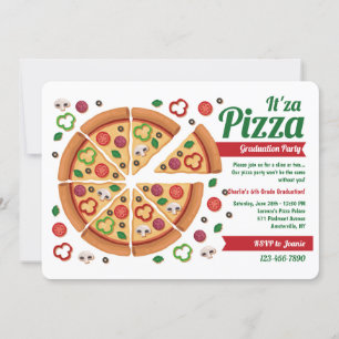 Inbjudningskort till Pizzafest efter Studentfirand