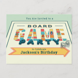 Inbjudningskort till sällskapsspelsparty