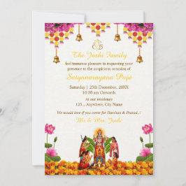 Inbjudningskort till Satyanarayan Bhagwan Pooja
