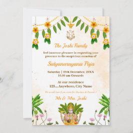 Inbjudningskort till Satyanarayan Swamy Katha