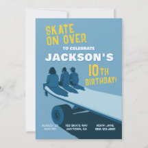 Inbjudningskort till skateboardfest