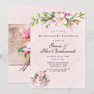 Inbjudningskorten Apple Träd Blommar Bridesmaids L