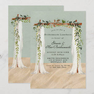 Inbjudningskorten Beach Sand Canopy Bridesmaids Lu
