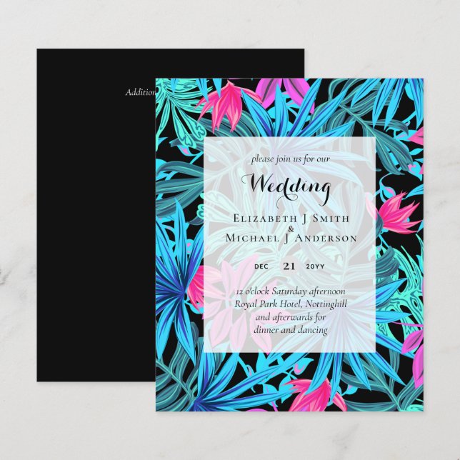 INBJUDNINGSKORTEN BUDGET Tropical Lövs Destination (Fram/baksida)