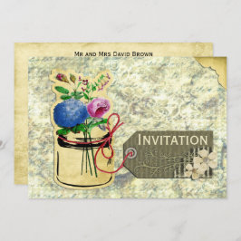 inbjudningskorten burk i ro mason i den sterila vi inbjudningar