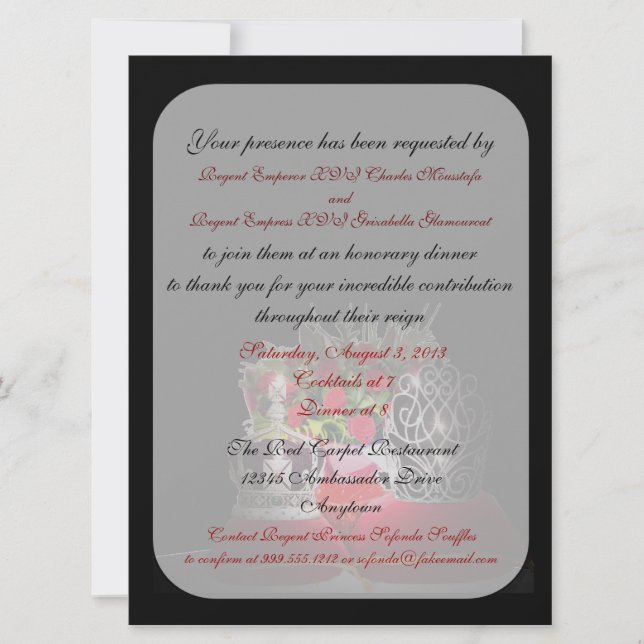 Inbjudningskorten Drag kejsare och empress - heder Inbjudningar (Framsida)