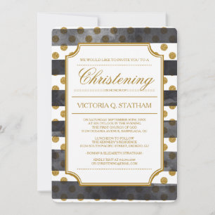 Inbjudningskorten Guld Glamor Christine Glitter Inbjudningar