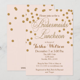 inbjudningskorten Guld Glitter Bridesmaids Lunche Inbjudningar