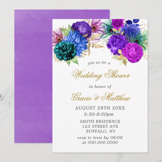 Inbjudningskorten i Möhippan Guld i Luxury Fiesta  (Fram/baksida)