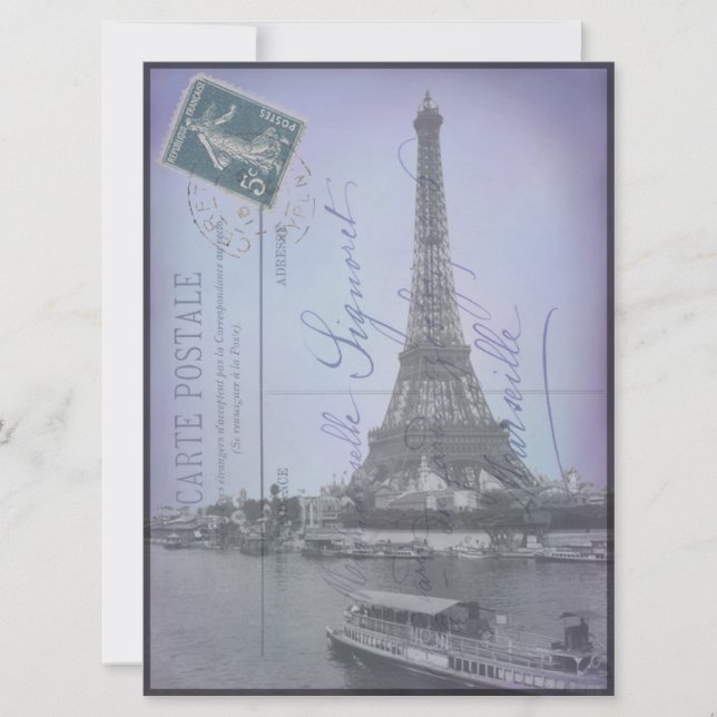 Inbjudningskorten i Paris World's Fair Fransk Post Inbjudningar (Framsida)