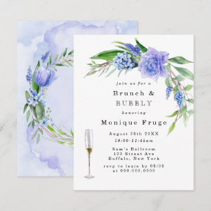 Inbjudningskorten Lilac Blue Hyacinter Peony Brunc Inbjudningar