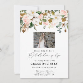 Inbjudningskorten Magnolia och Cotton Firande i Li Inbjudningar