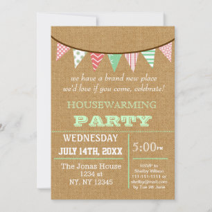 Inbjudningskorten Rustic Buralp Bunting Houseworc Inbjudningar