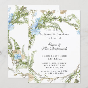Inbjudningskorten Rustic Summer Fern Bridesmaids L