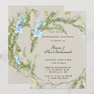 Inbjudningskorten Rustic Summer Fern Bridesmaids L
