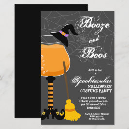 Inbjudningskorten sprit och Boos Witch Budget Hall