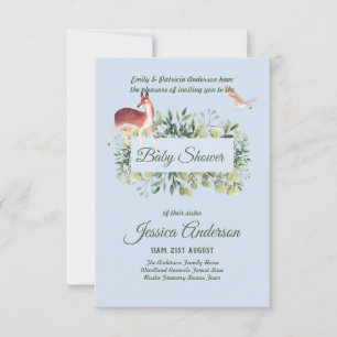 Inbjudningskorten Woodland Flora och Fauna BABY SH