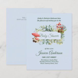 Inbjudningskorten Woodland Flora och Fauna BABY SH