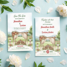 Inbjudningskortets Blommigt för vattenfärgsbröllop