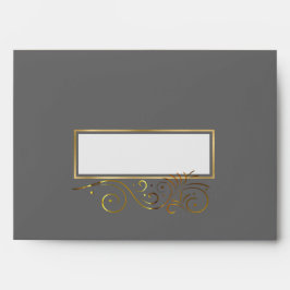 Inbjudningskuvert för formellt Grått & Guld i fina