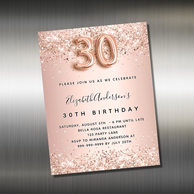  inbjudningsmagnet 30års födelsedag ro guld (Skapare uppladdad)